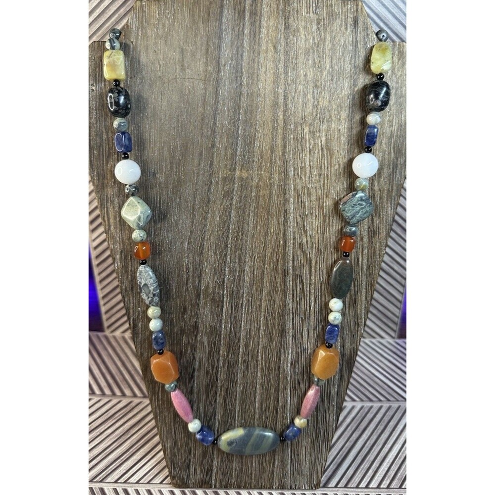 Jay King DTR Sterling Silver MultiGemstone Multicolor Beaded Strand Necklace 34”